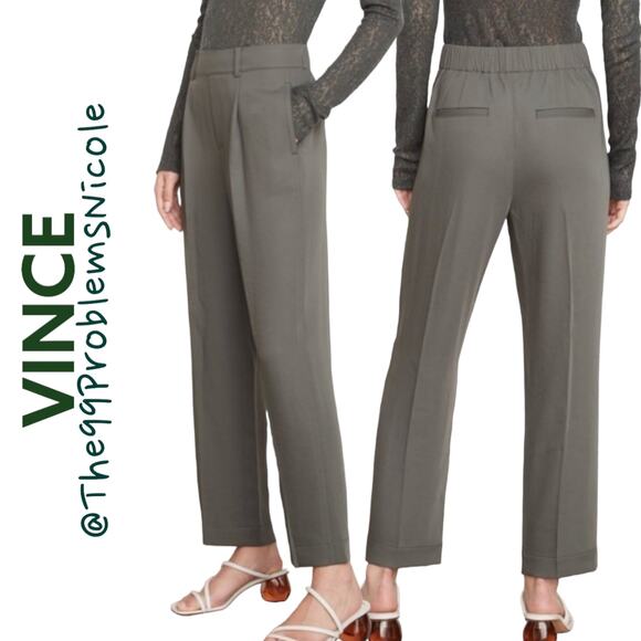 Vince Mid Rise Tapered Pull Pants in Green - Picture 1 of 8